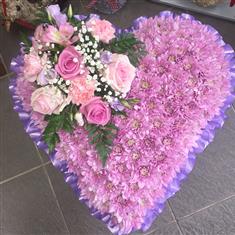 Heart based in all pink flowers