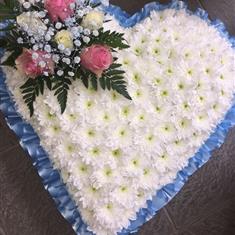 Heart with pale blue and pink
