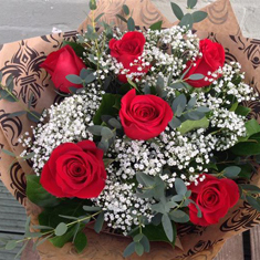 Six Red rose bouquet