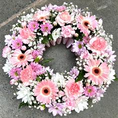 Open Wreath in Pink and Lilac