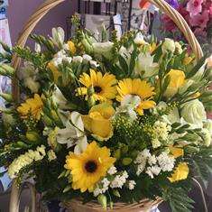 Yellow Basket Arrangement