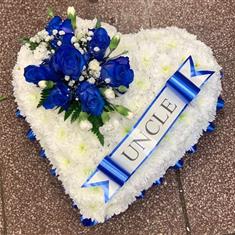 Heart in blues and whites