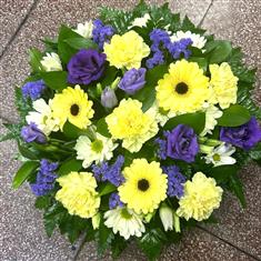 Yellow and Purple Posy Wreath