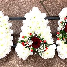 Dad Letters with white ribbon