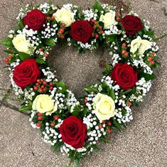 Open Heart in reds and white