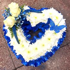 Open heart in royal blue