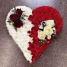 RED AND WHITE BROKEN HEART